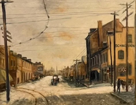  St. Louis Street Scene in Winter 
Oil on canvas
16 x 20 inches