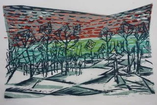  Winter, St. Louis 
Woodblock print