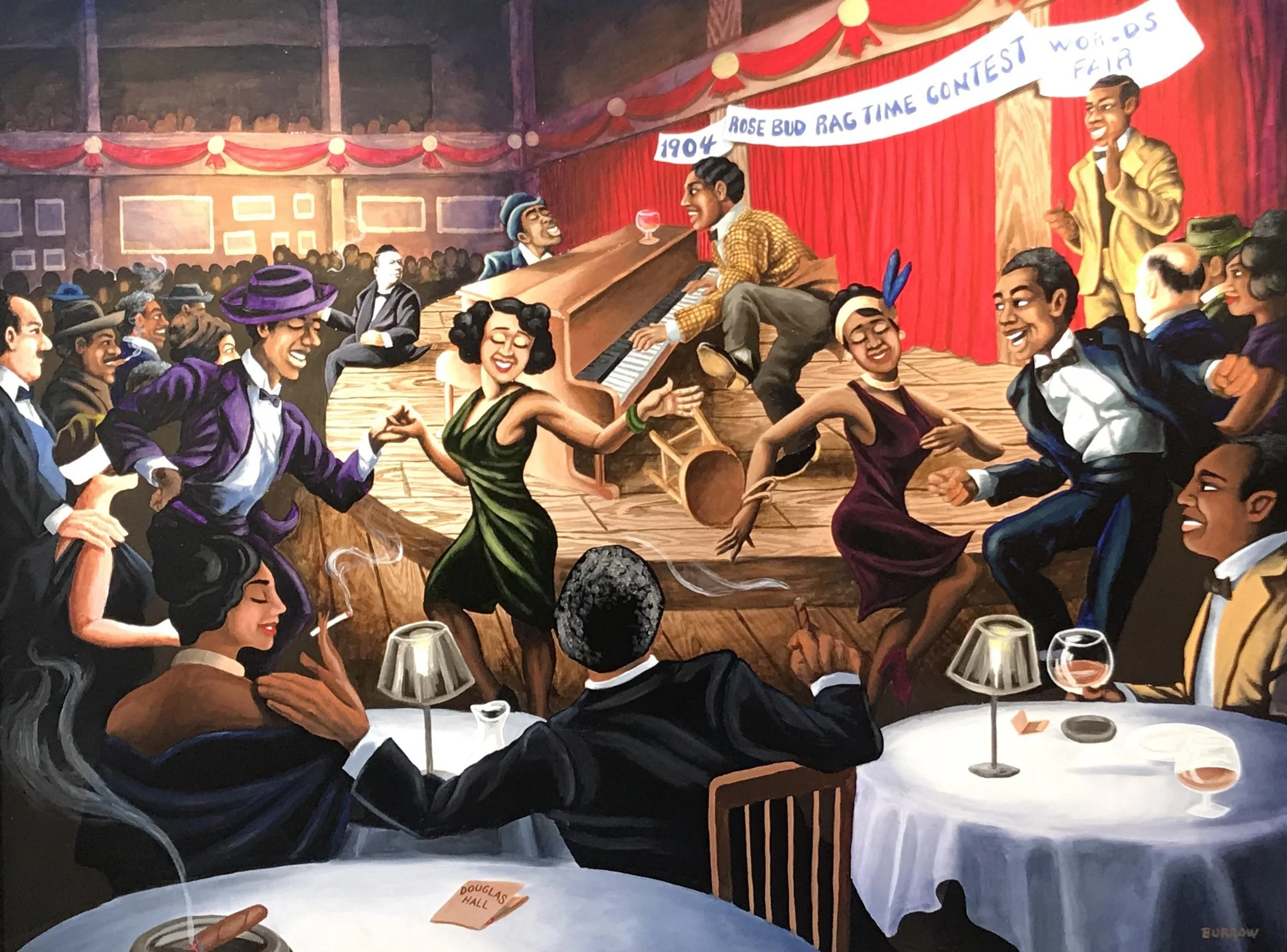  1904 World’s Fair Rose Bud Ragtime Contest   (Sold) 
Oil on canvas
33x 43 inches