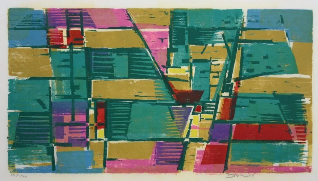  Summer Day, 1969 
Color Woodcut
11 ½ x 21 inches