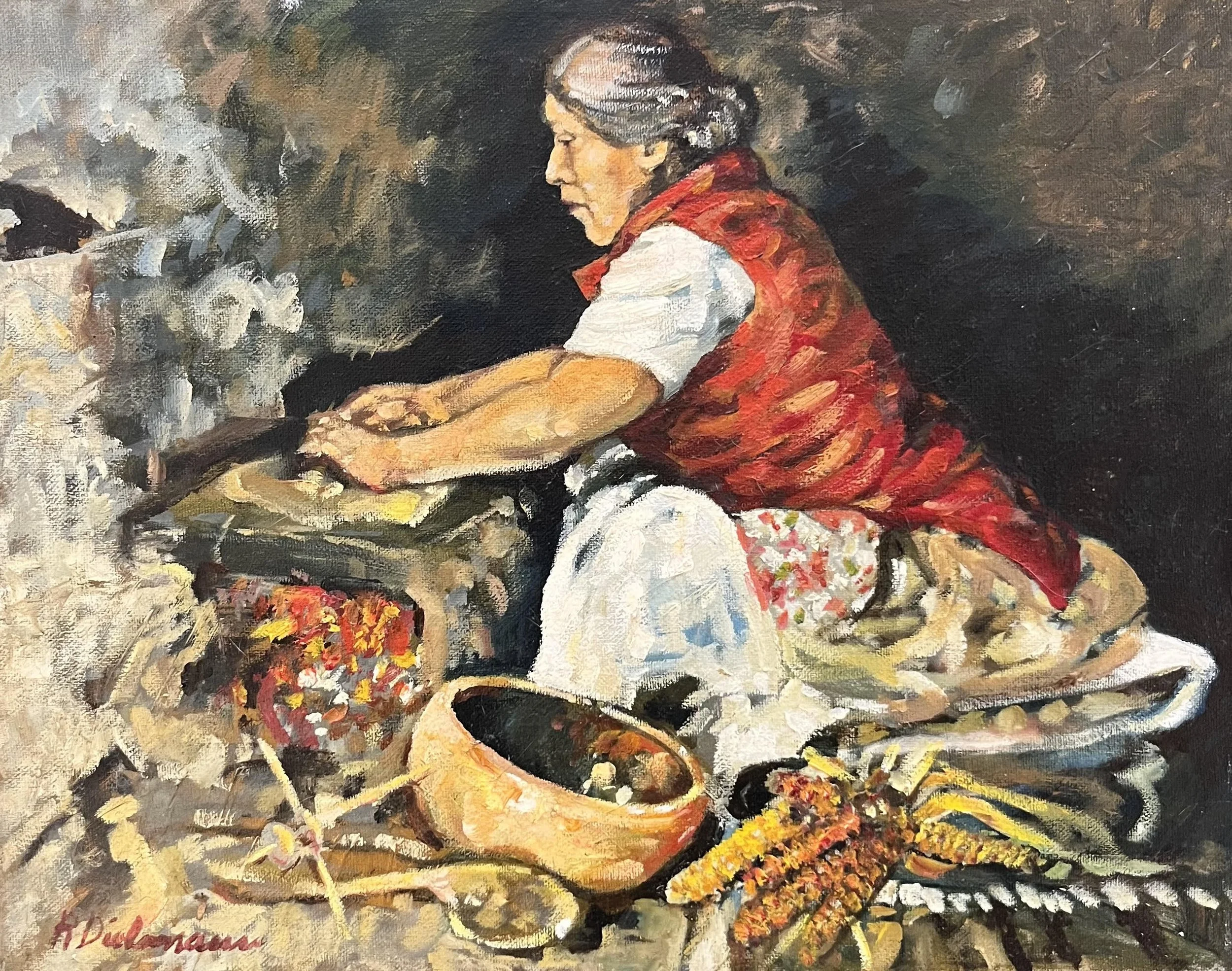  Making Maize 
Oil on canvas
11 x 13 inches