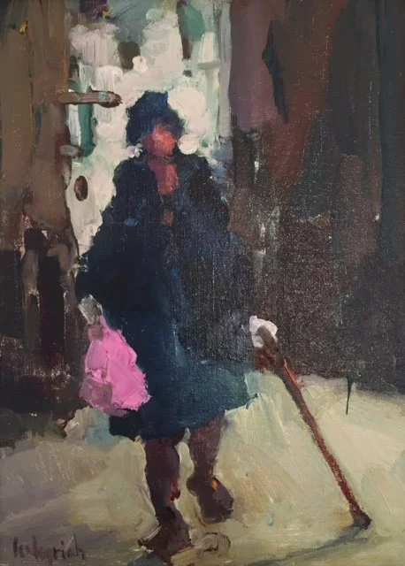  Pink Shopping Bag 
Oil on panel
9 x 12 inches