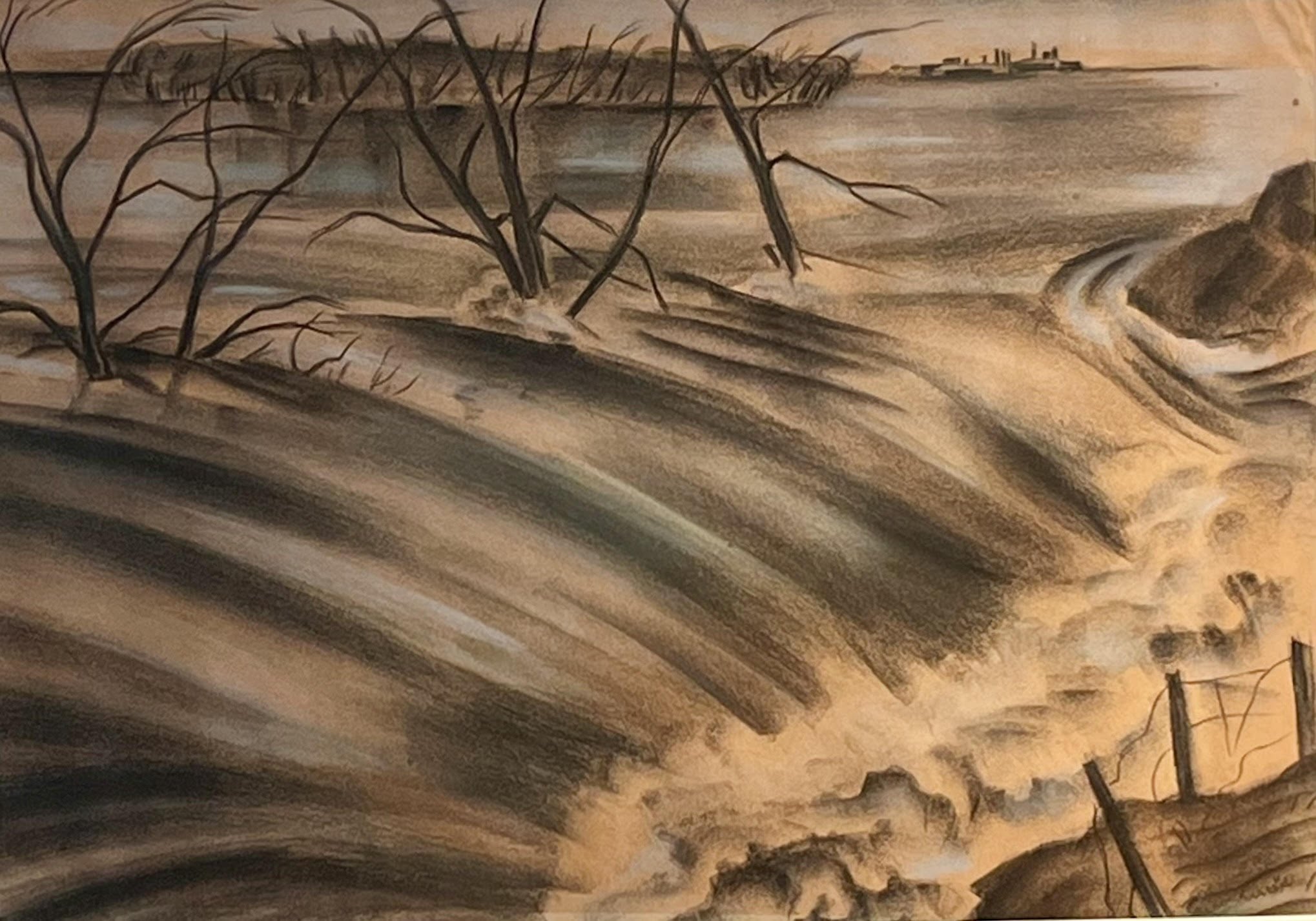  The Great Flood 
Oil pastel on paper
13 ½ x 19 ½ inches
