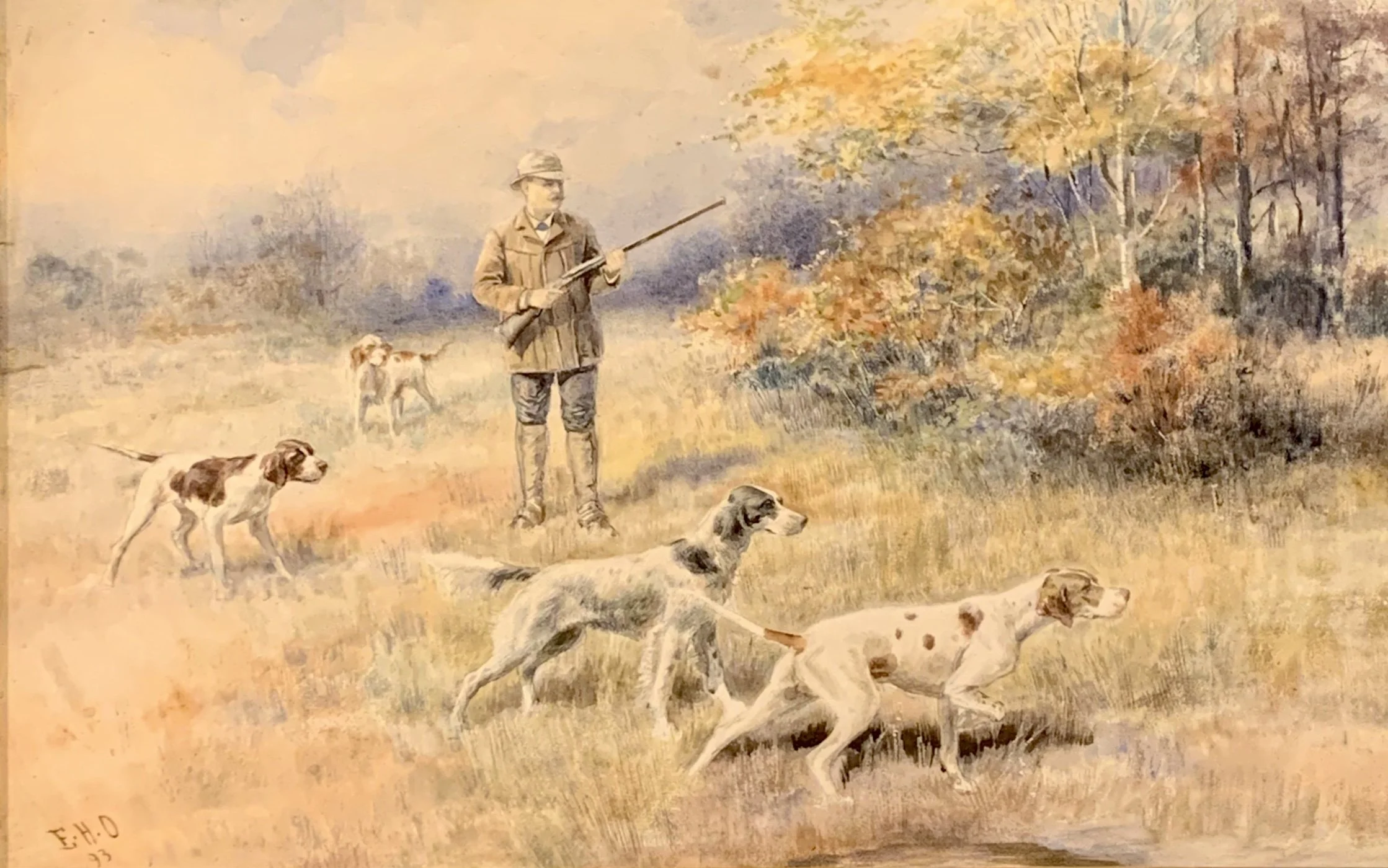  On the Point with a Houndsman, 1893 
Watercolor
13 x 19 ½ inches