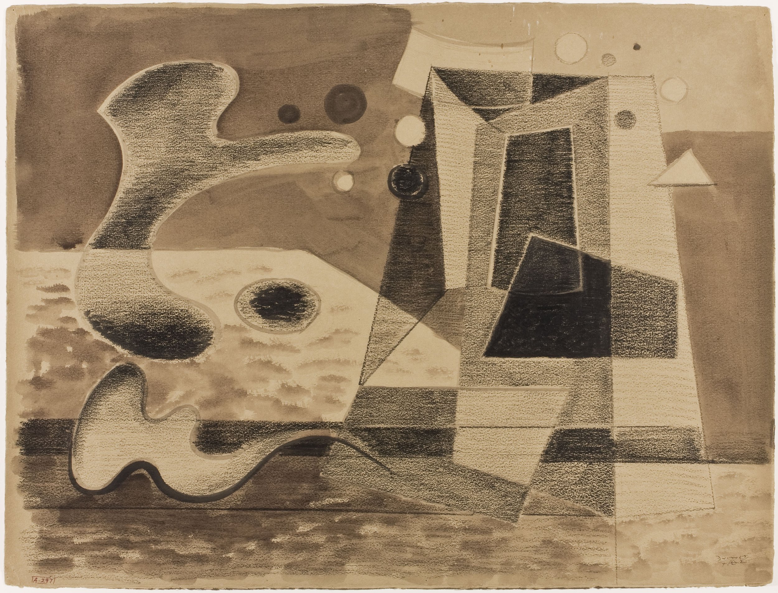  A297, 1942 
Crayon and watercolor on paper
19 7⁄16 x 25 ⅞ inches