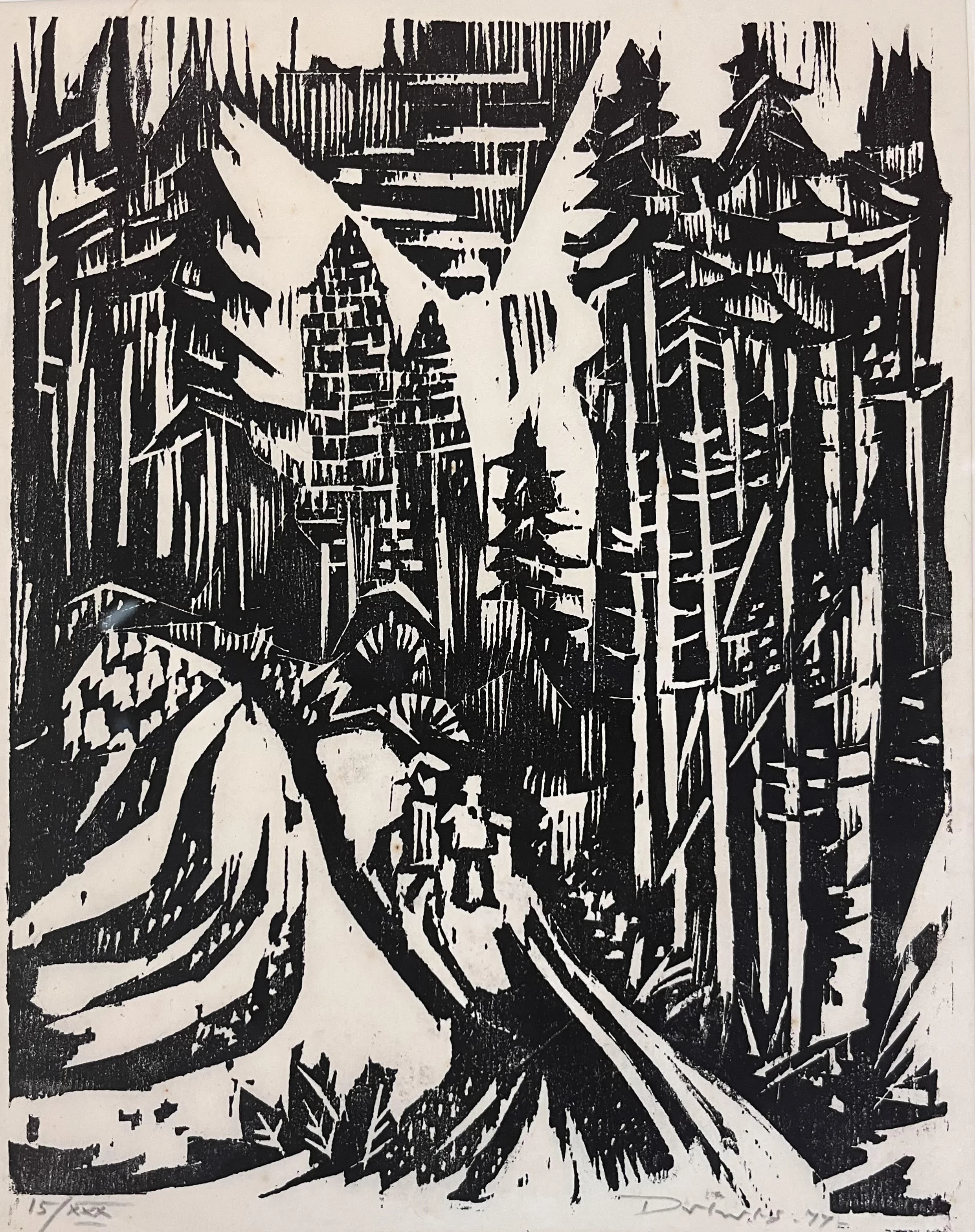  Evening Walk, 1977 
Woodblock print
18 x 14 inches