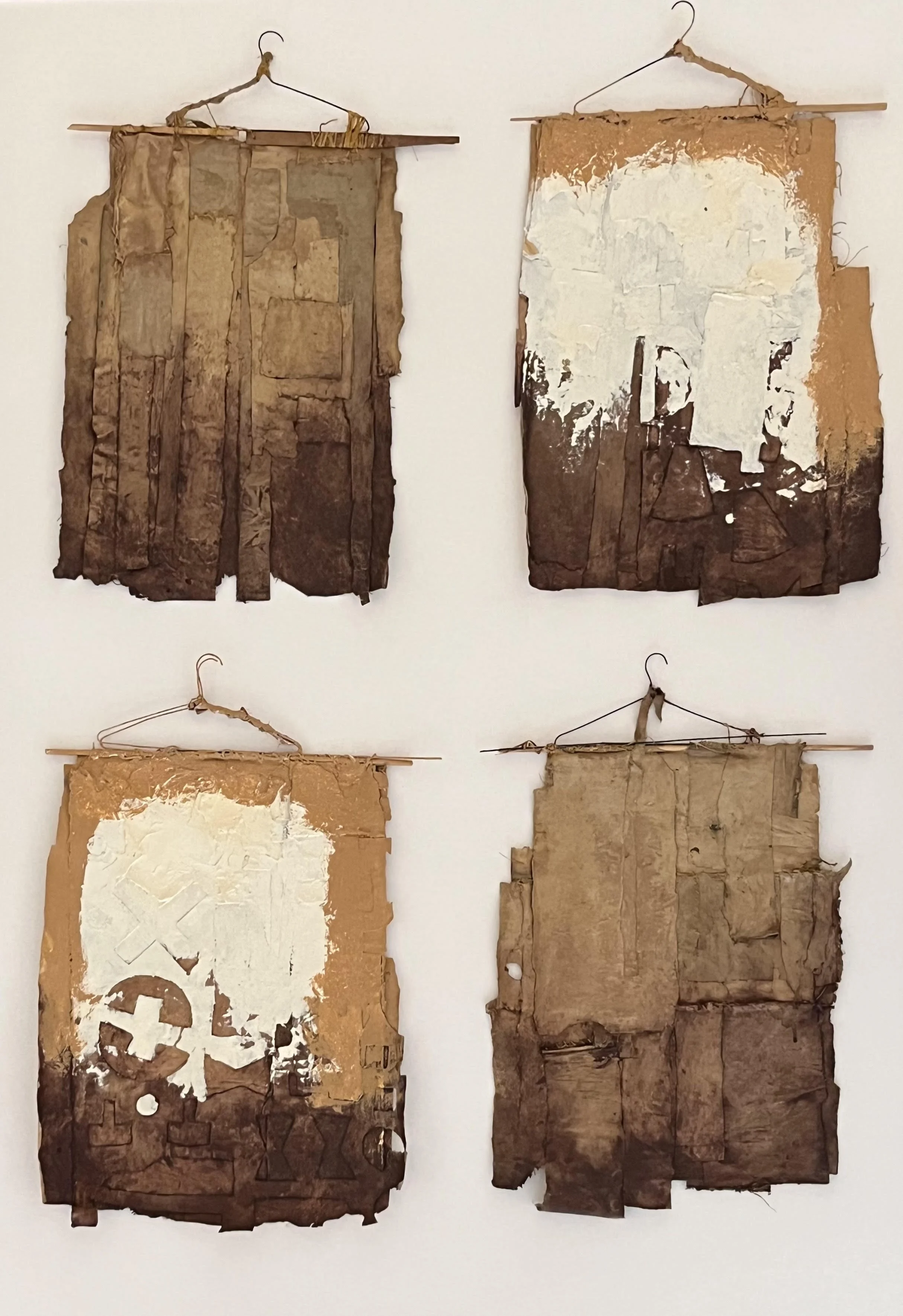  Wall Hangings 5 – 8 
Painted canvas cutouts on hangers
26 x 16 inches