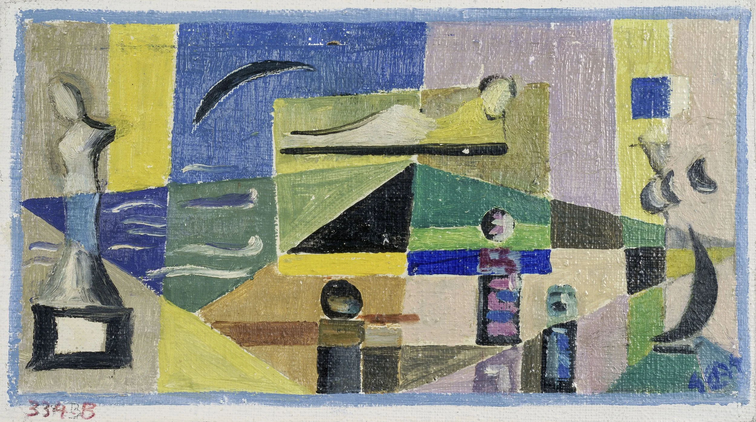  Garden with Sculpture, 1944 
Oil on canvas
5 ½ x 9 ¾ inches