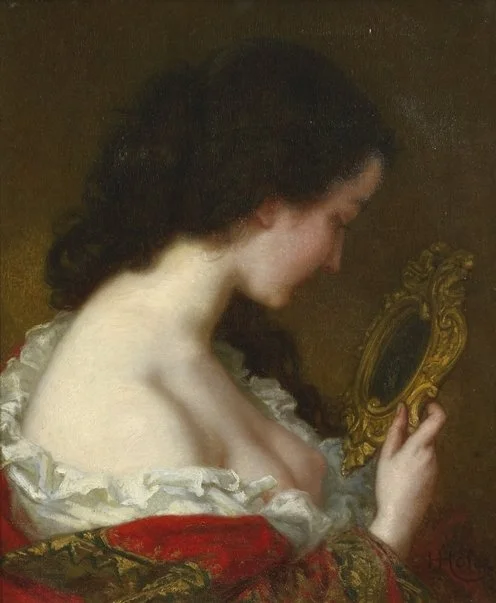  Woman with a Looking Glass 
Oil on canvas
21 x 17 inches