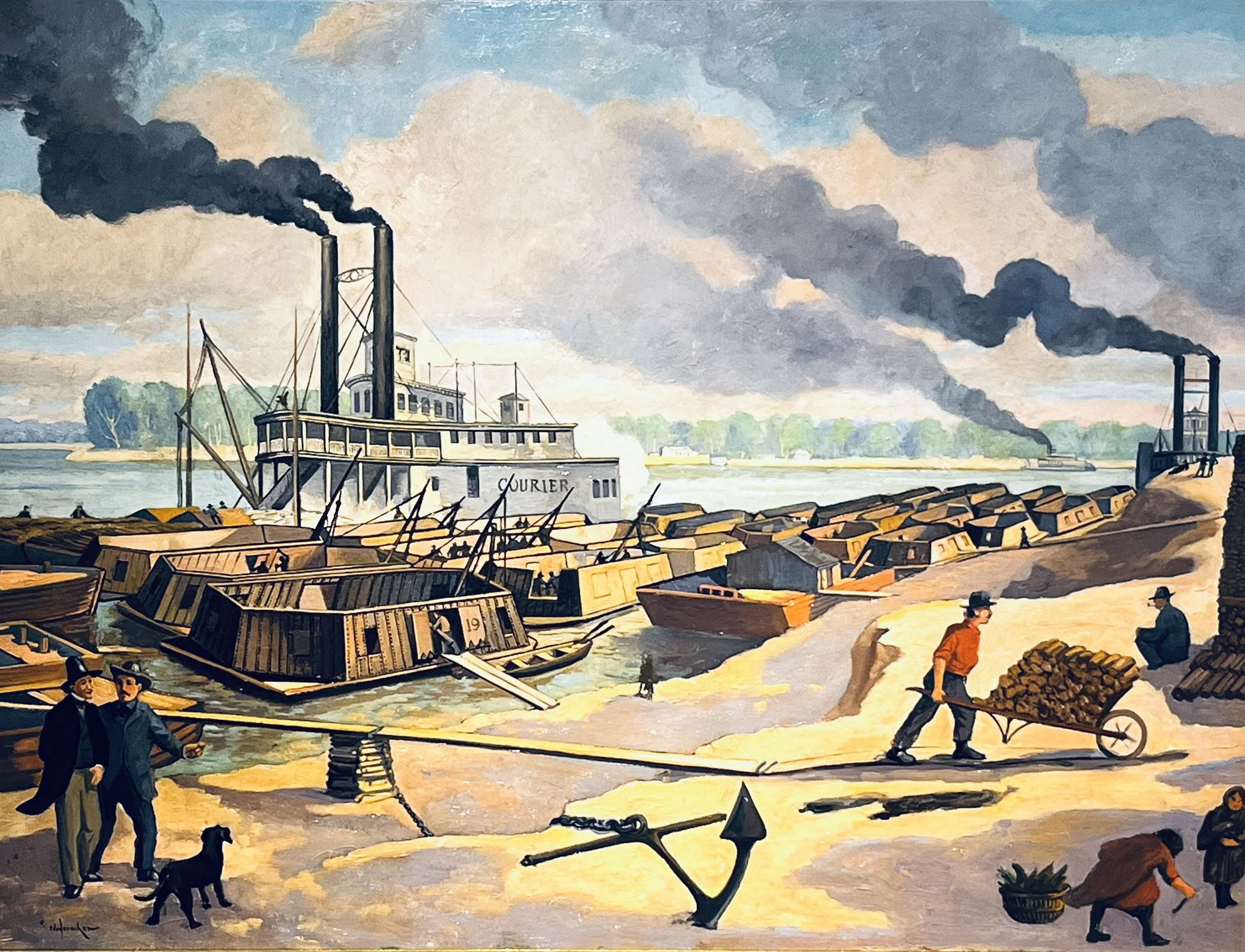  Iron Clad Gunboats 
Oil on panel
27 x 36 inches