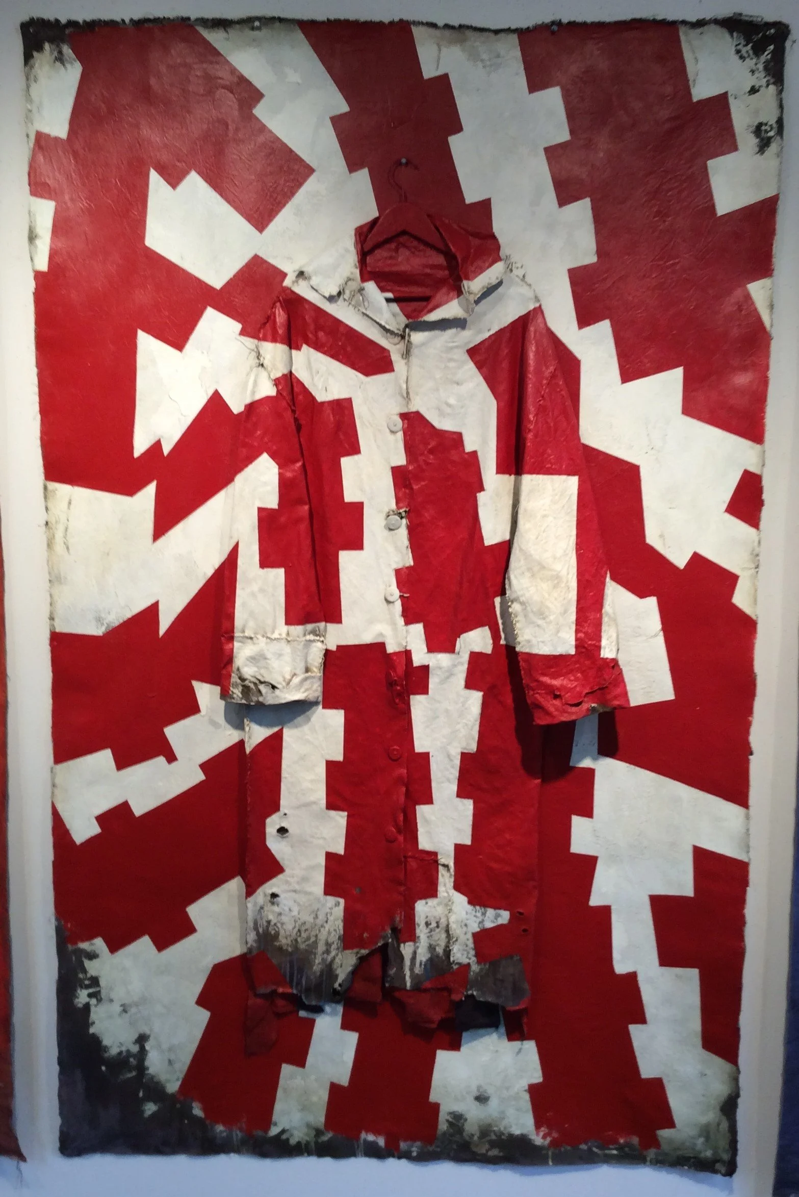  Red Dazzle Coat 
Handmade, painted coat on backing