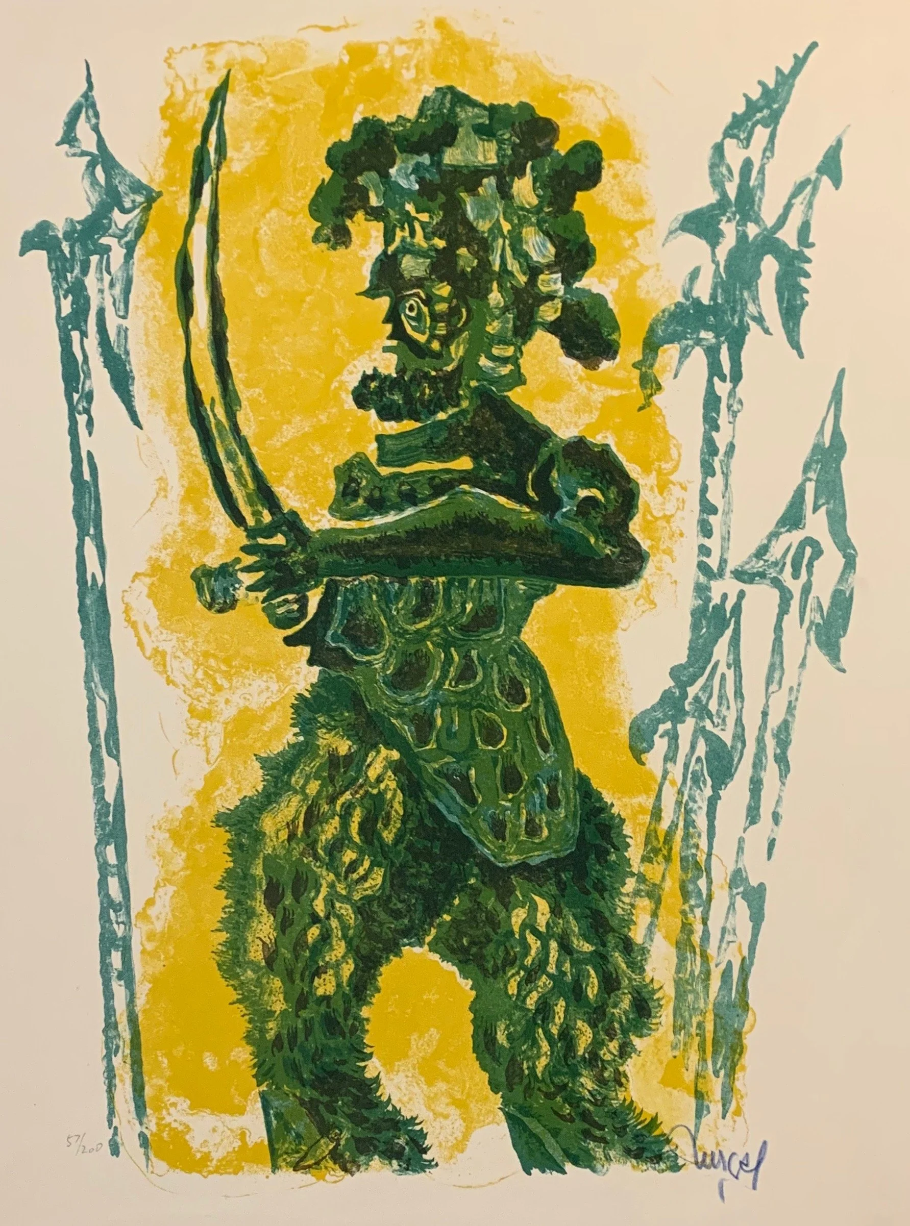  Warrior 
Color lithograph
18 ¾ x 15 inches