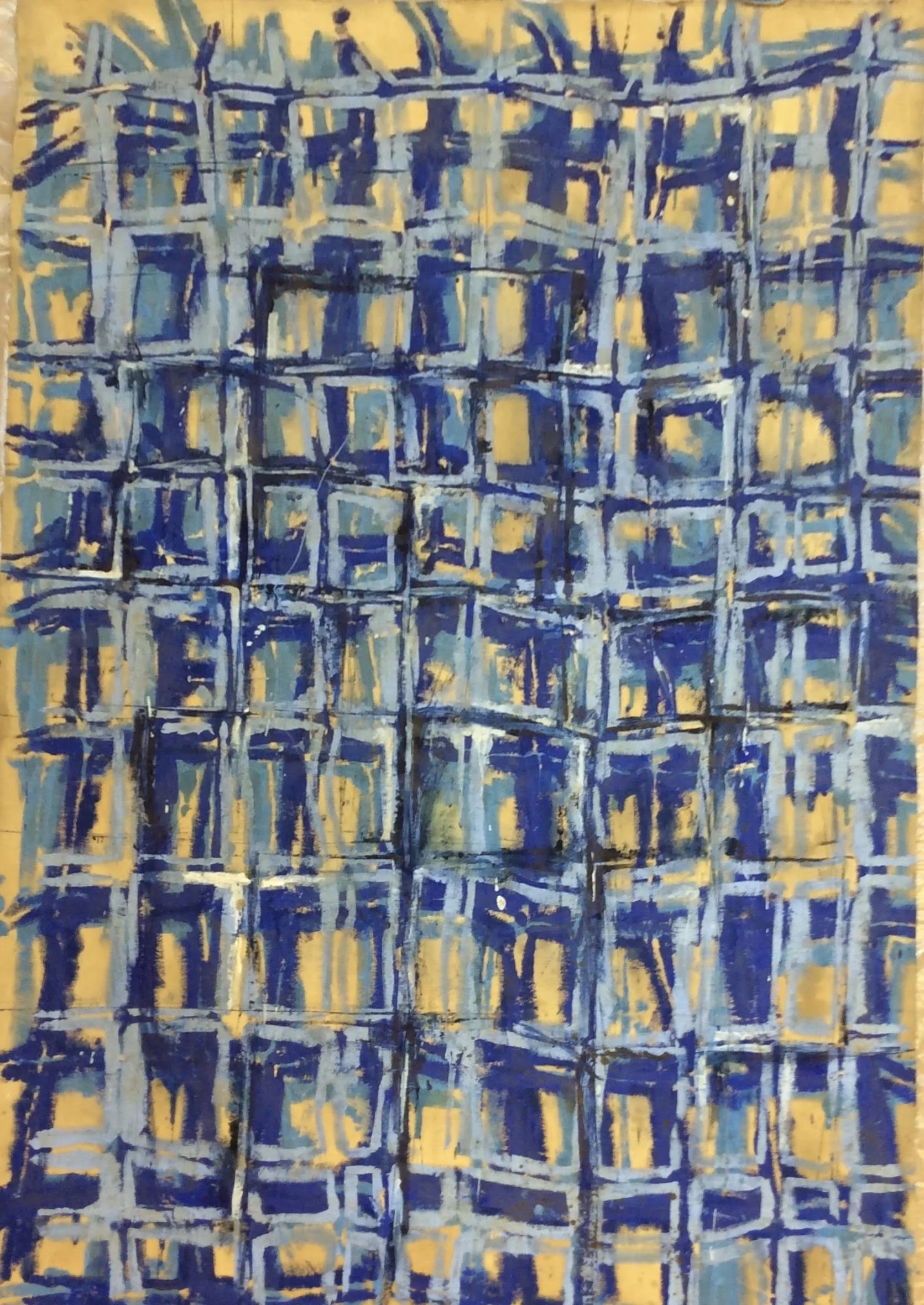  Grid, Blue 
Oil on canvas
82 x 53 inches