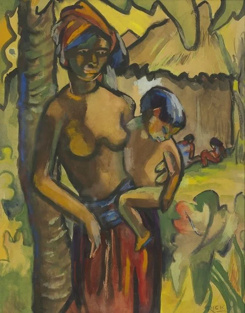  Mother and Child 
Watercolor on paper
15 x 12 inches