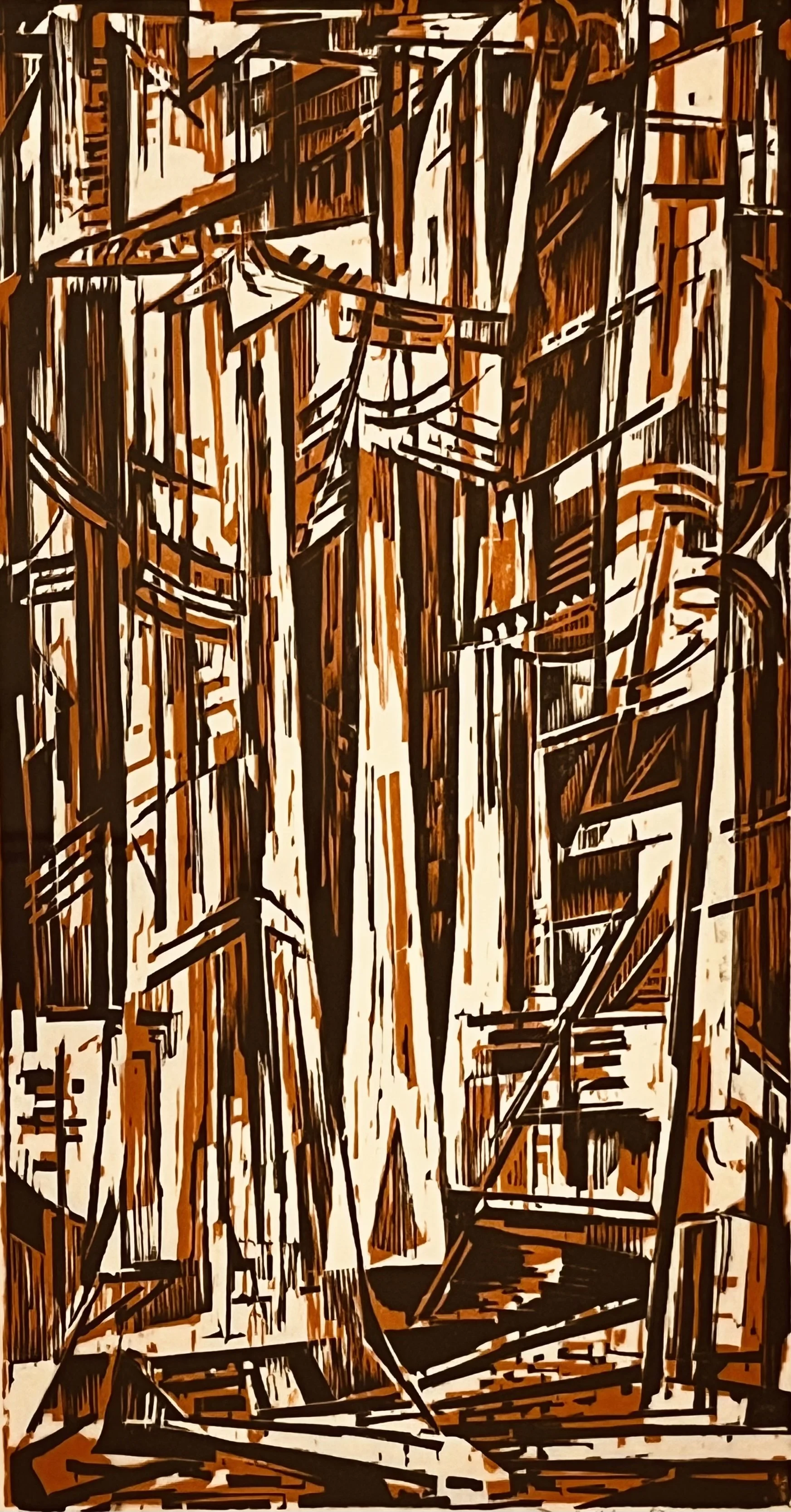  Cathedral of the Redwoods 
Color woodcut
33 x 18 inches