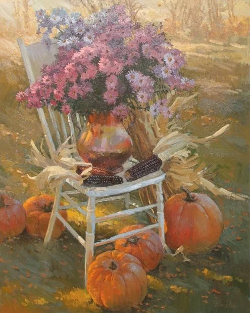  Floral on Chair 
Oil on canvas
30 x 24 inches