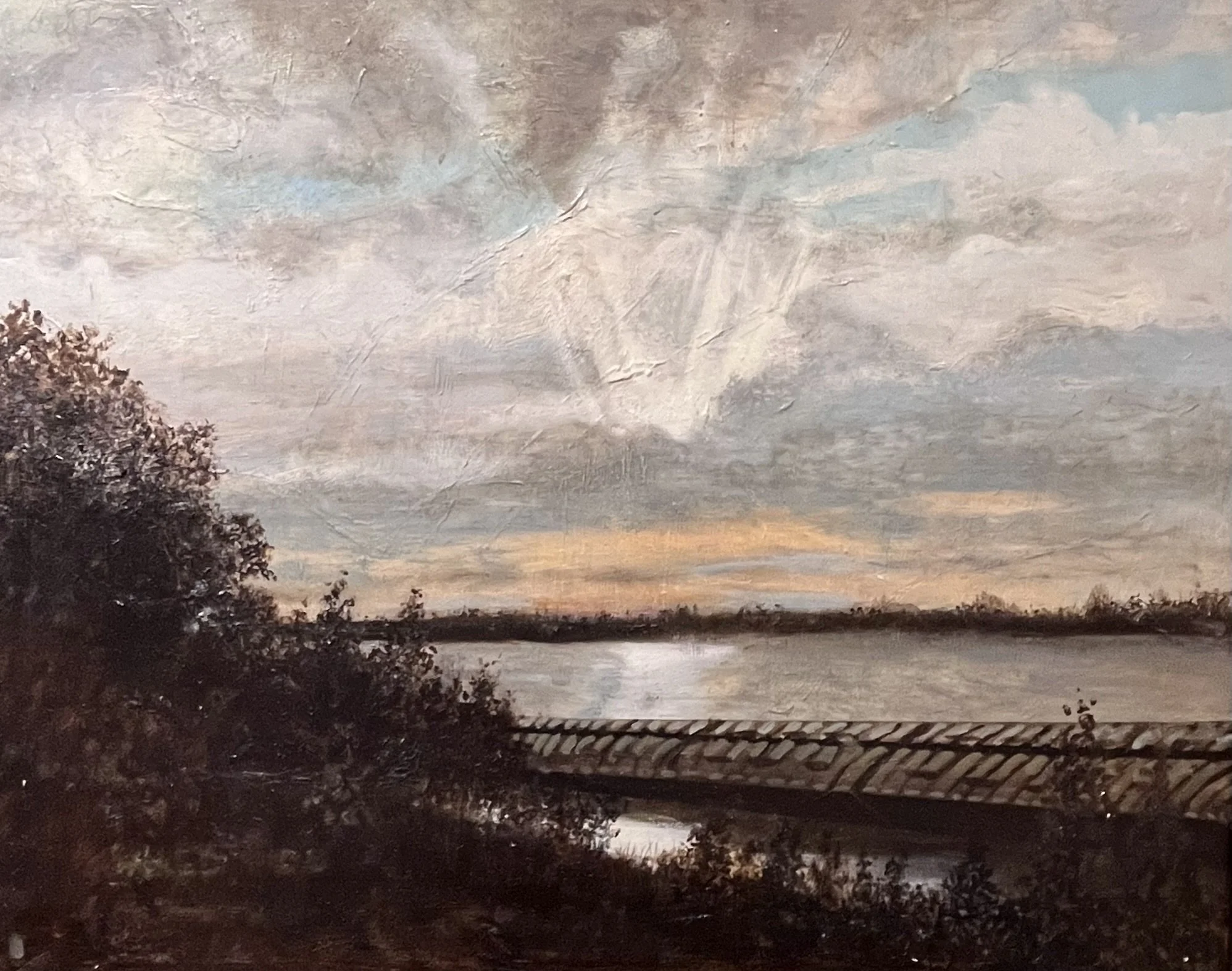  Barge on the Mississippi 
Oil on canvas
21 x 17 inches
