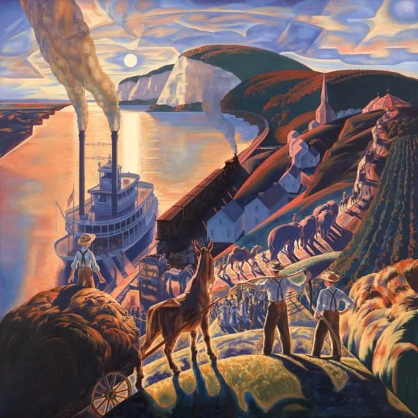  Arrival of the Circus  
Acrylic on canvas board
60 x 60 inches