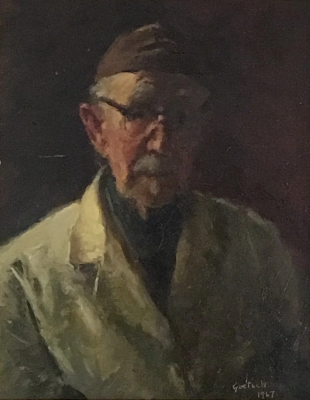  Self Portrait I, 1967 
Oil on panel
9 ½ x 7 ½ inches