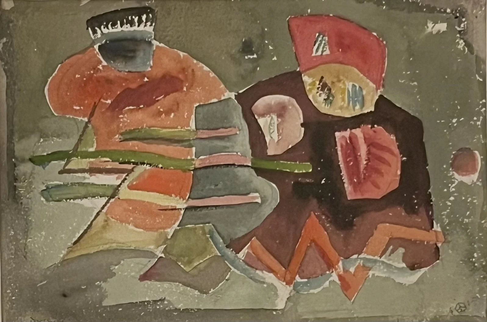  Two Figures, 1941 
Gouache on paper
6 ½ x 9 ½ inches