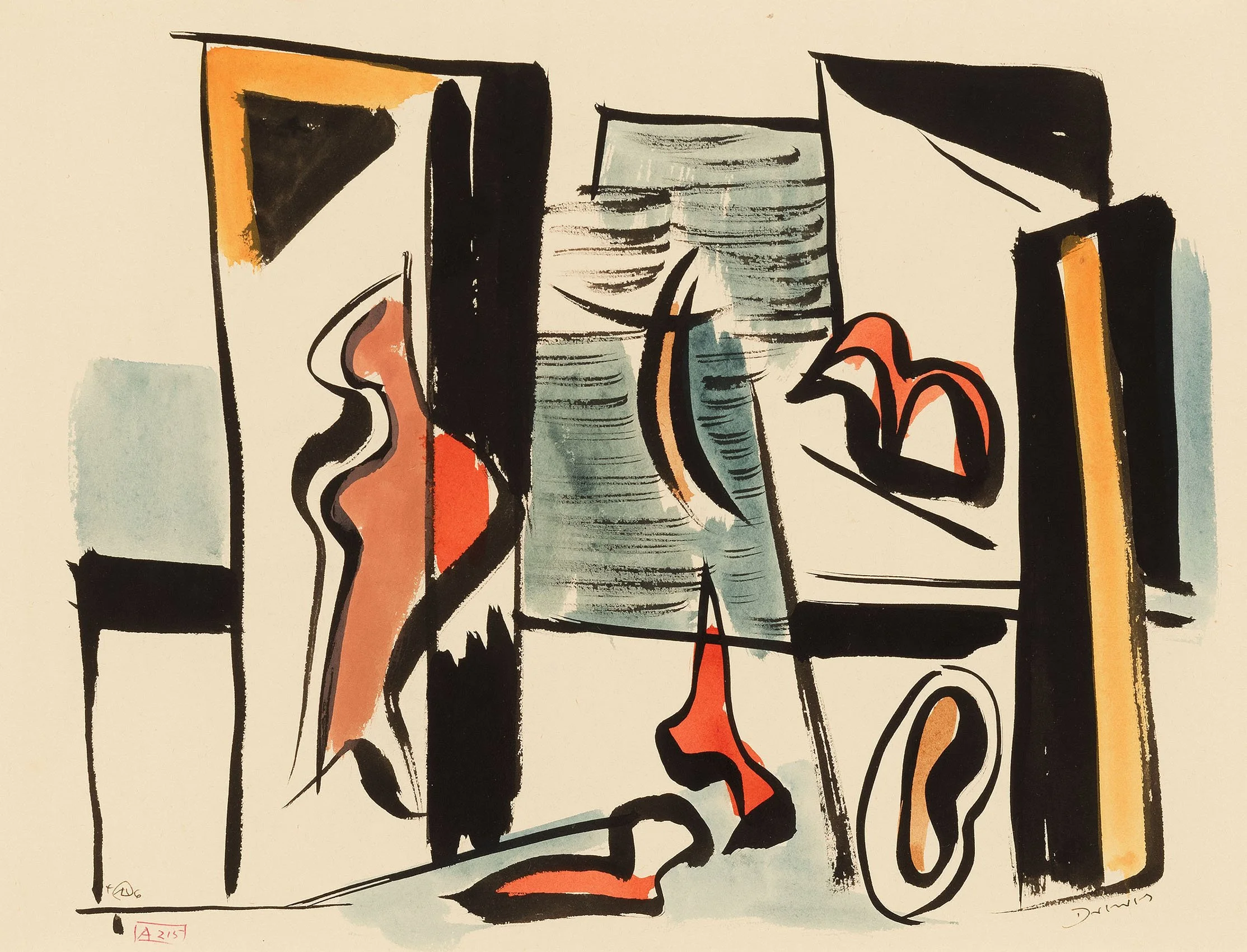  A215, 1946 
Gouache on paper
10 x 13 ¼ inches