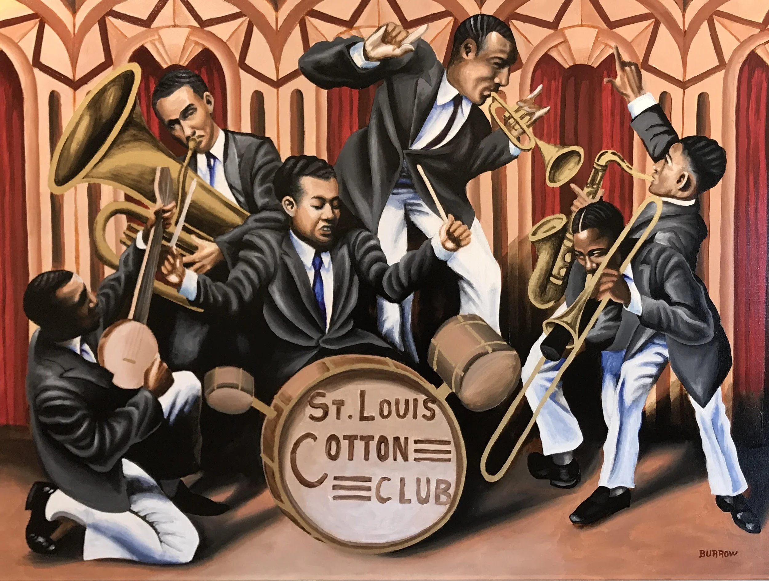  St. Louis Cotton Club   (Sold) 
Oil on Canvas
30 x 40 inches