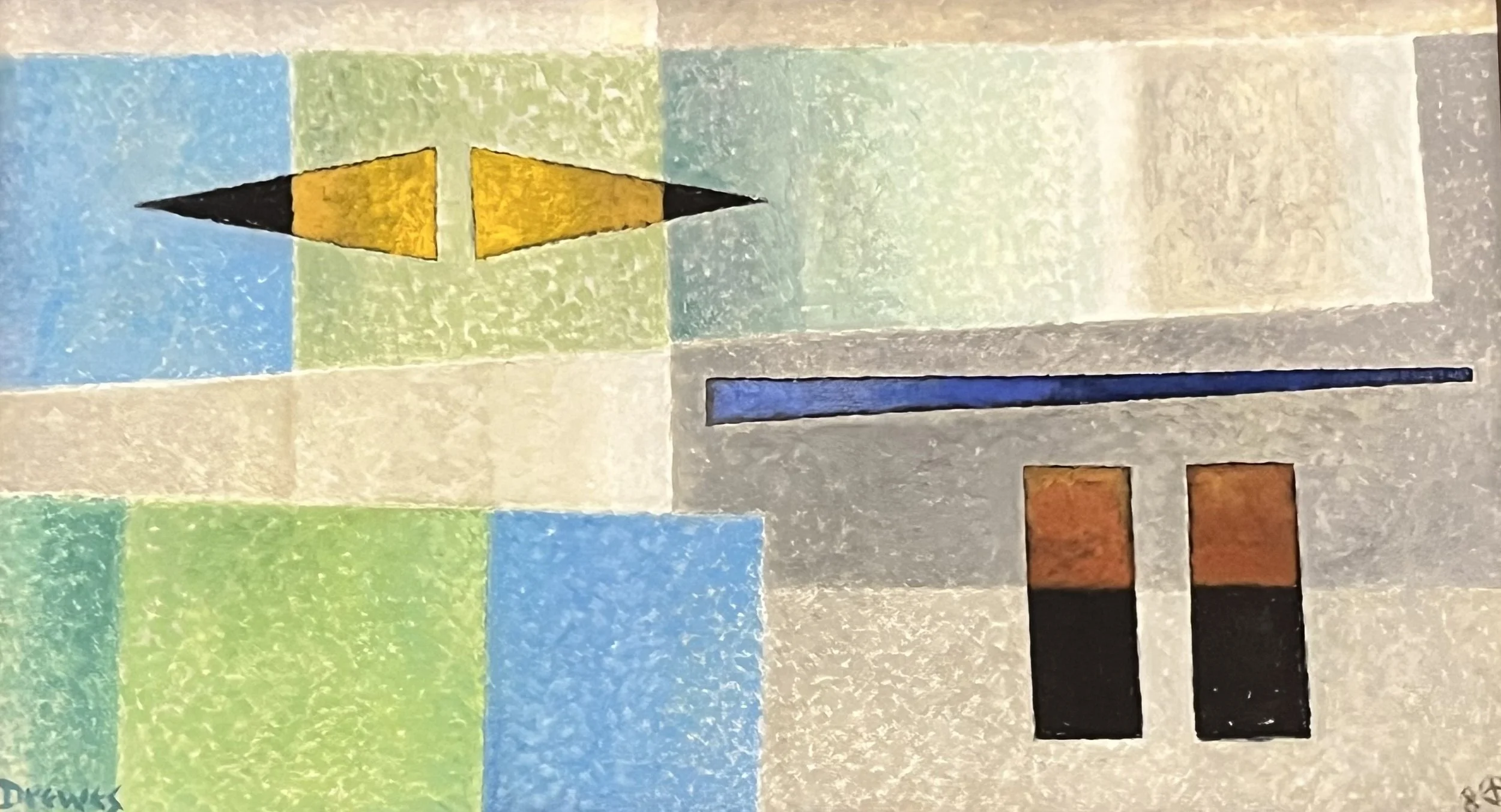 Duet in space, 1983 
Oil on canvas
20 x 36 inches