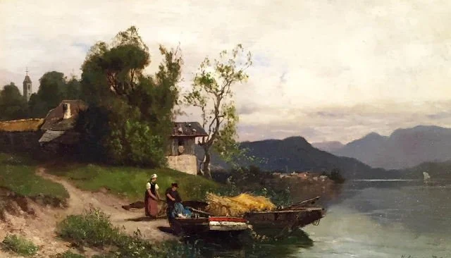  Walehen See Bavarian Tyral, 1878 
Oil on canvas
12 x 20 inches