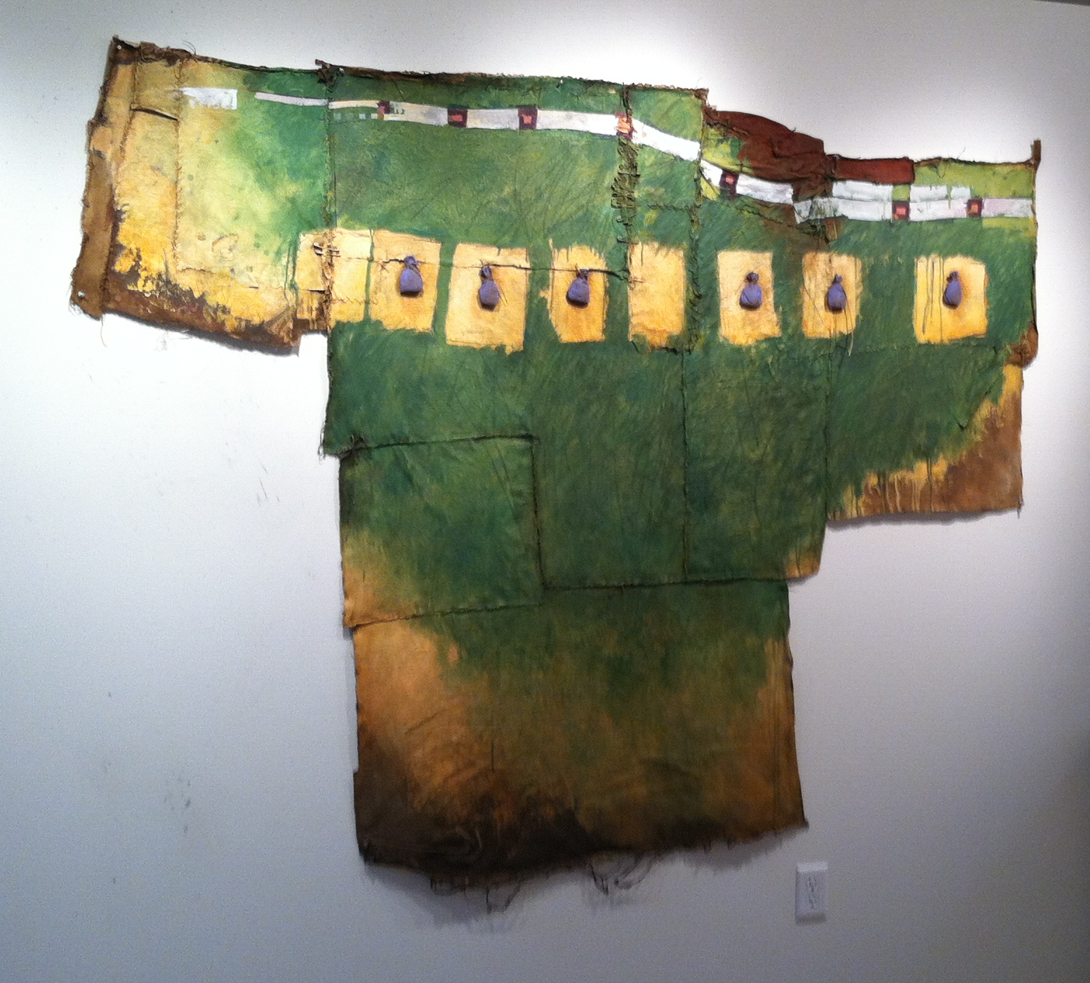  Medicine Dress, Green 
Painted canvas and mixed media
67 x 83 inches