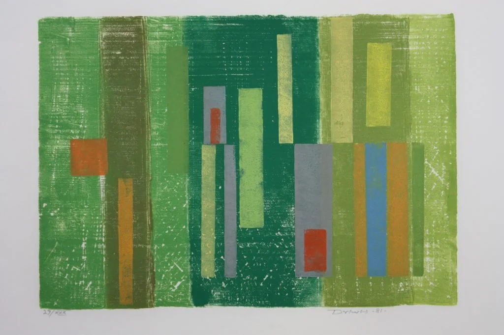  Green Vision, 1981 
Color Woodcut
11 x 16 inches