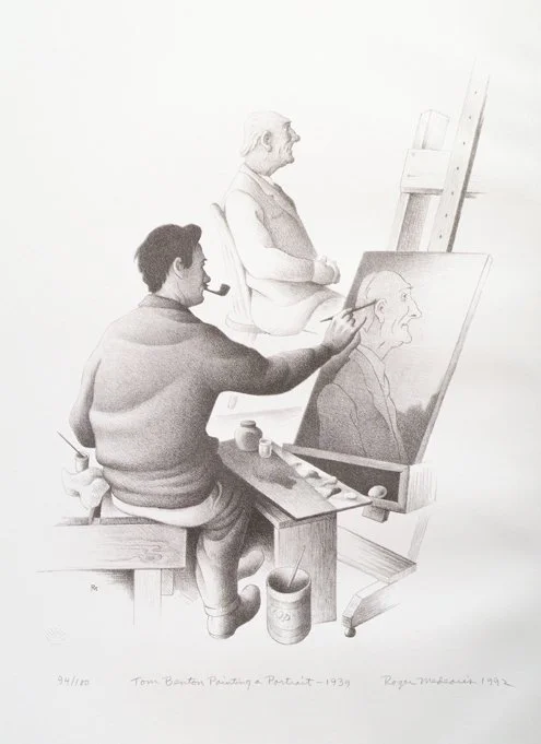  Tom Benton Painting a Portrait, 1992 
Lithograph
15 x 12 inches