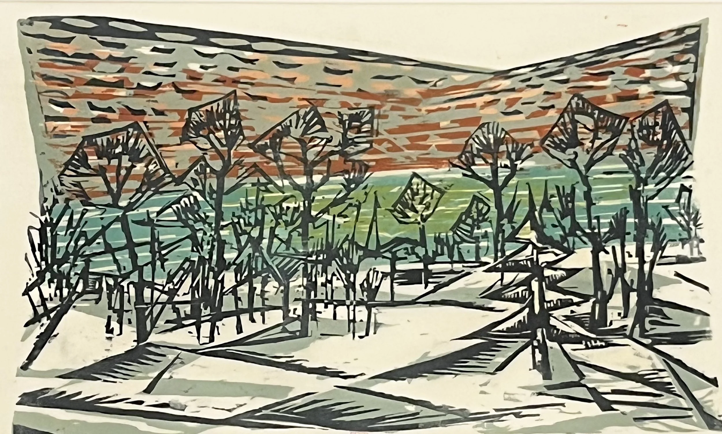  Winter, St. Louis 
Color woodcut
15 x 24 inches