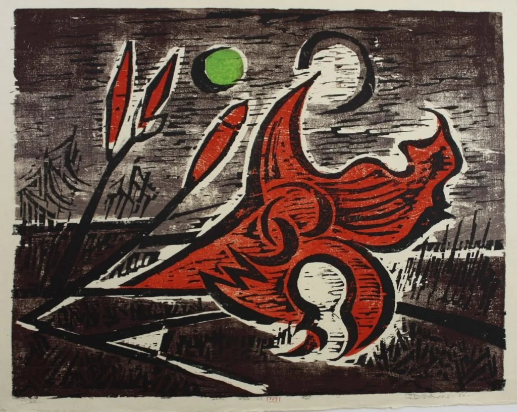  Death of a Day Lilly II, 1954 
Color Woodcut
18 x 23 inches