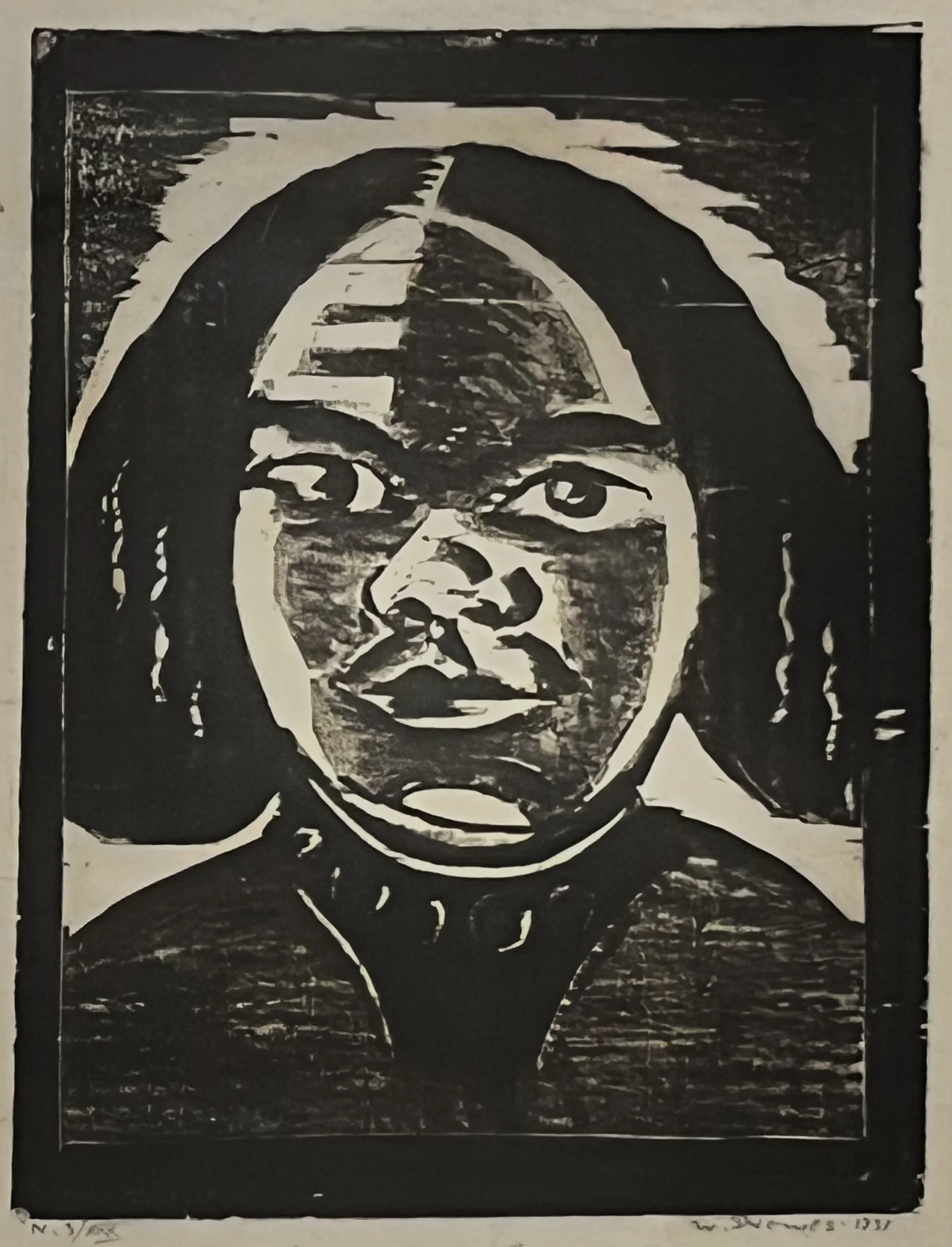  Self Portrait, 1931 
Woodcut
11 ½ x 9 inches