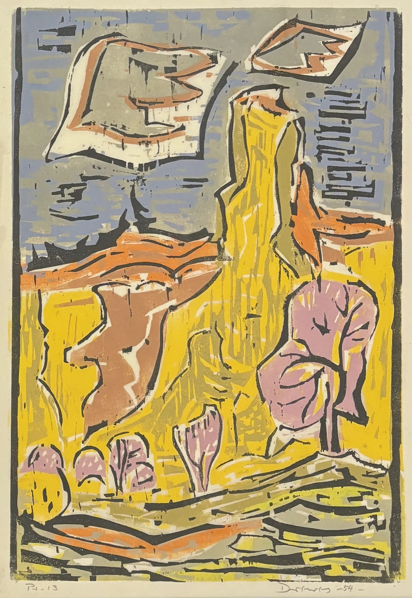  Mississippi Bluffs III 
Color woodcut
18 x 12 ¾ inches