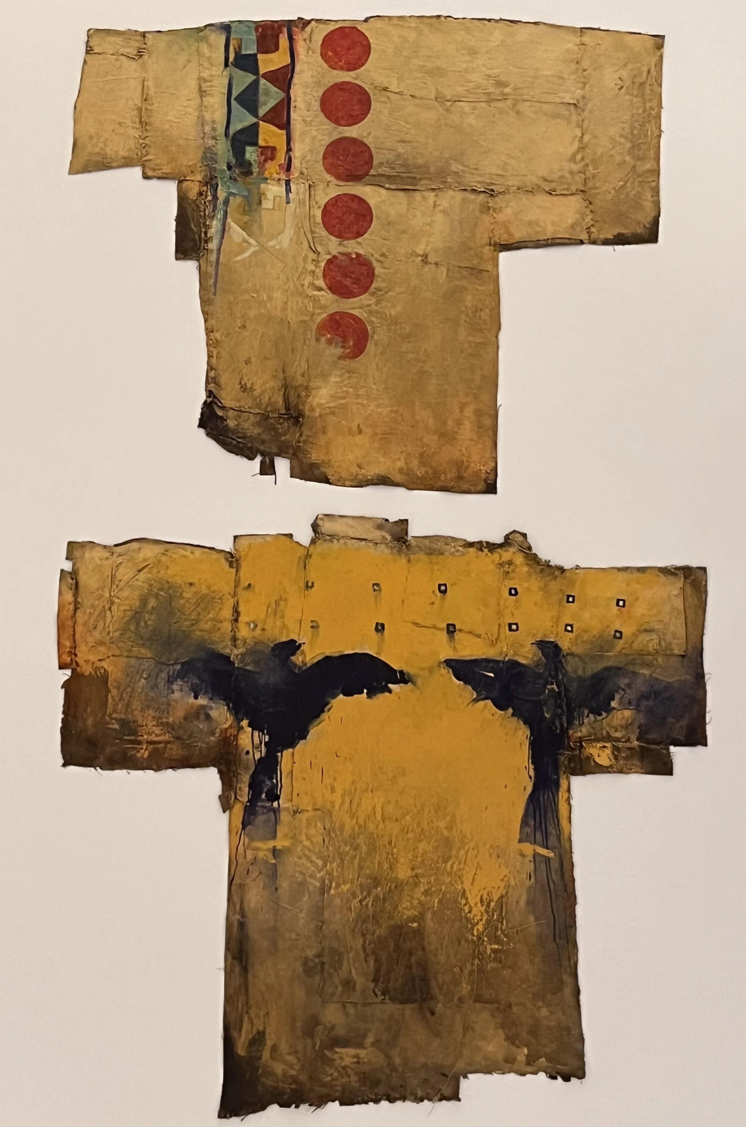  Medicine Coats 1 & 2 
Painted canvas and mixed media
27 ½ x 31 inches