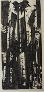  Giant Redwoods 
Woodblock print