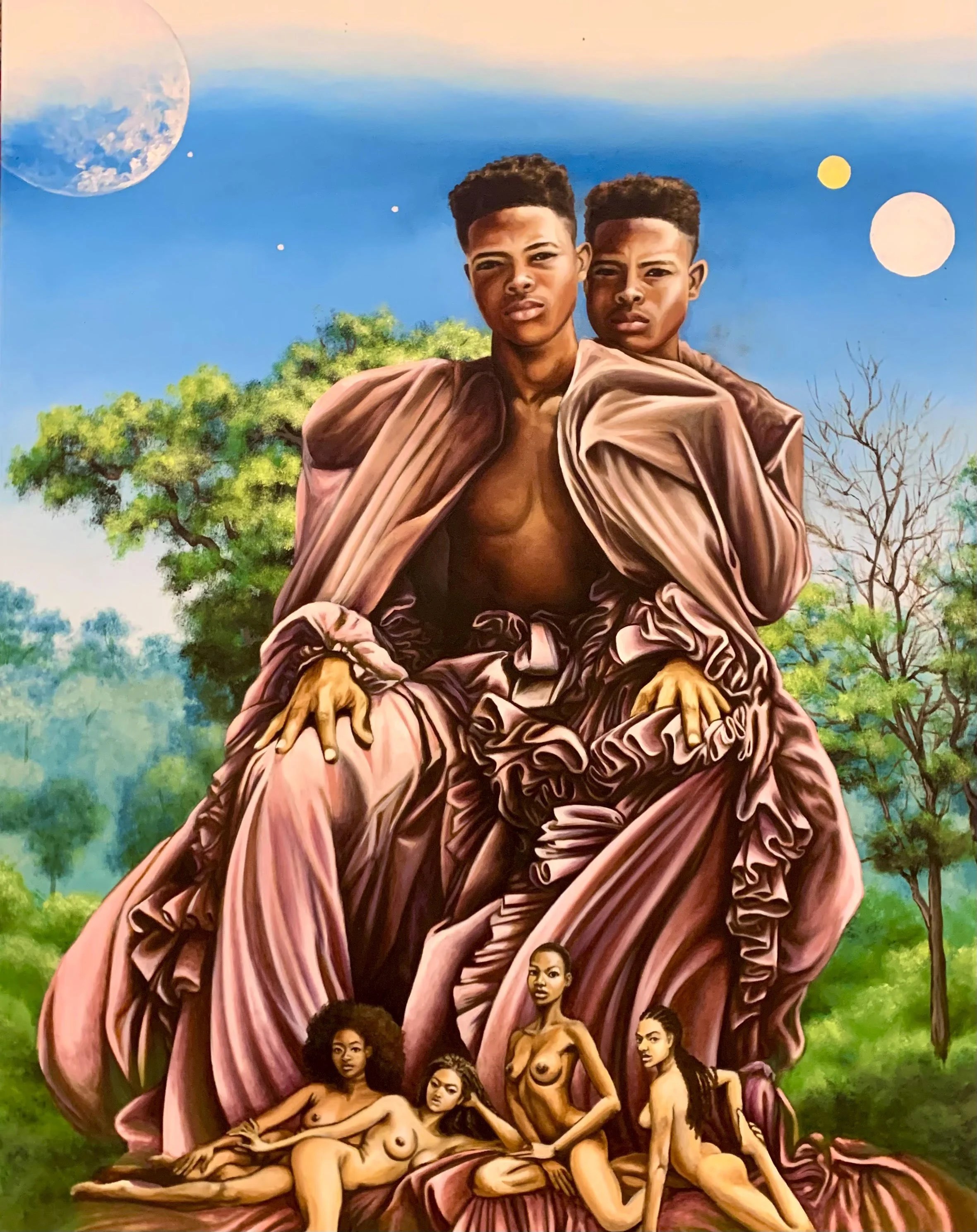  Two Suns (Gemini) 
Oil on canvas
47 x 37 inches