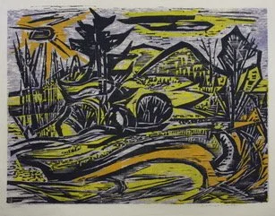   Autumn  
Woodblock print