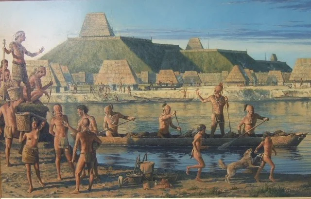  The Departure of the Traders From Cahokia 1150 A.D., 1996 
Oil on canvas
30 x 48 inches