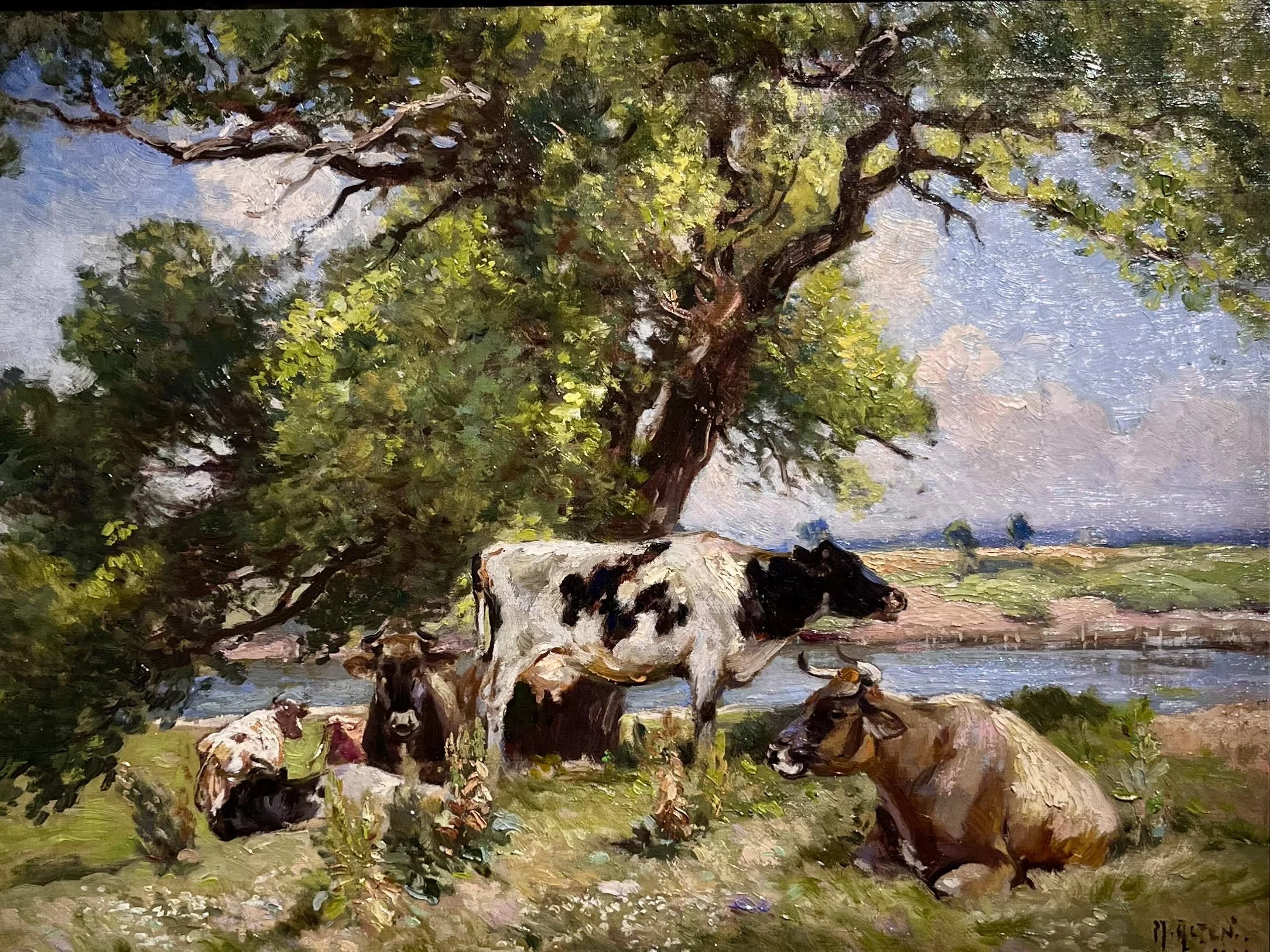  Resting Cows, 1921 
Oil on Canvas Board
18 x 24 inches