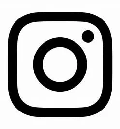 Instagram logo in black and white.