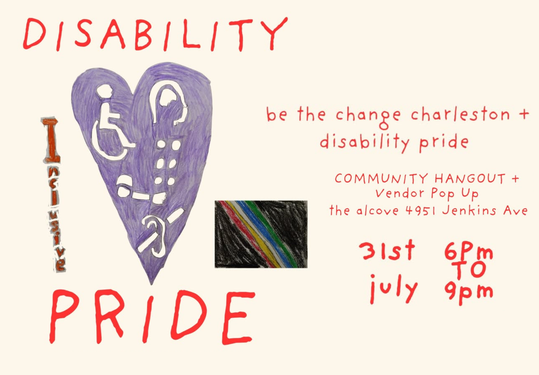 Disability Pride Community Hangout + Vendor Pop Up