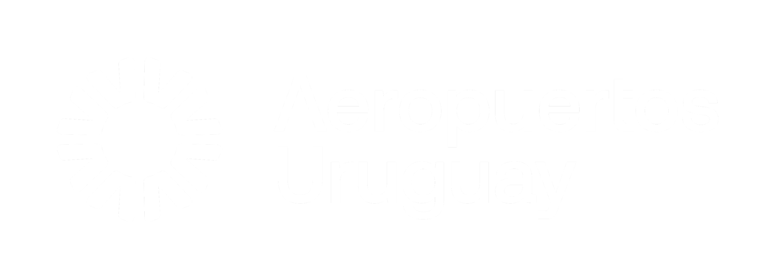 Uruguay Airports logo in white text and graphic on black background
