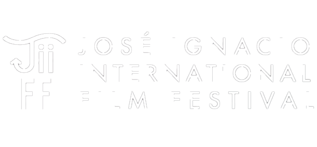 Logo for the San Jose International Film Festival with stylized black, white, and gray text and design elements