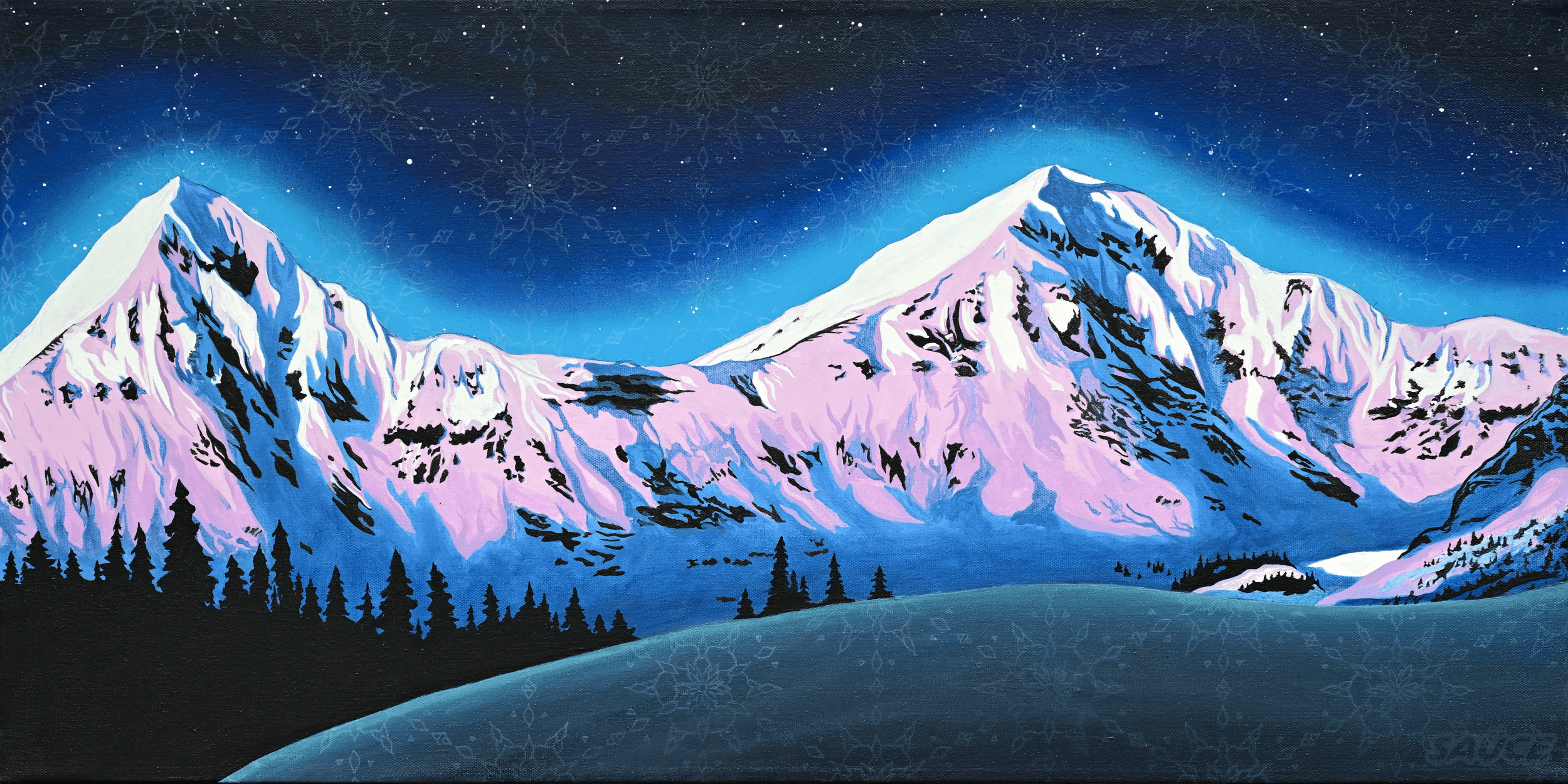 Mountain Glow - Giclee Art Print - 11" x 22" - Signed
