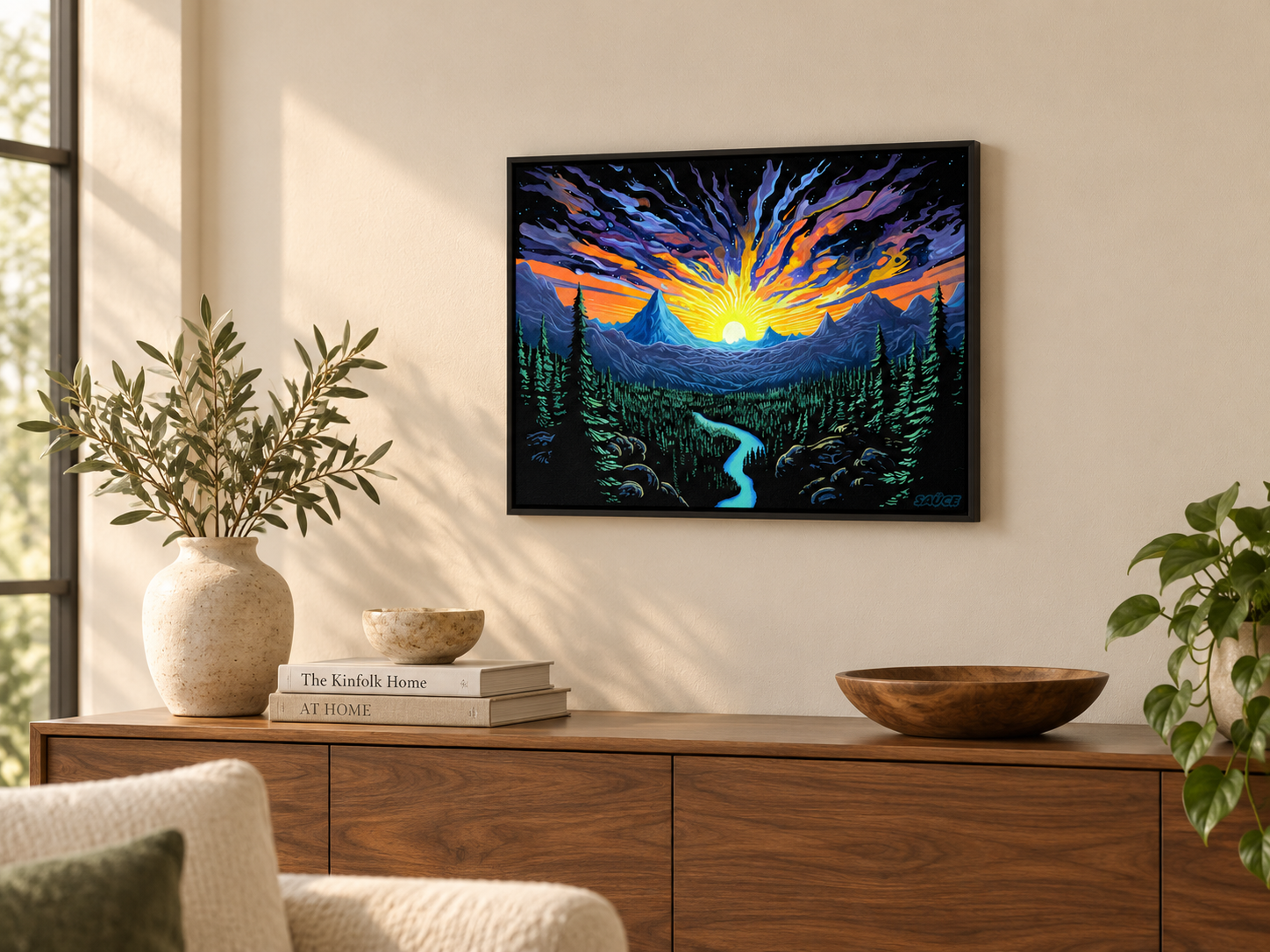 Cascade Equinox - Framed Canvas Print