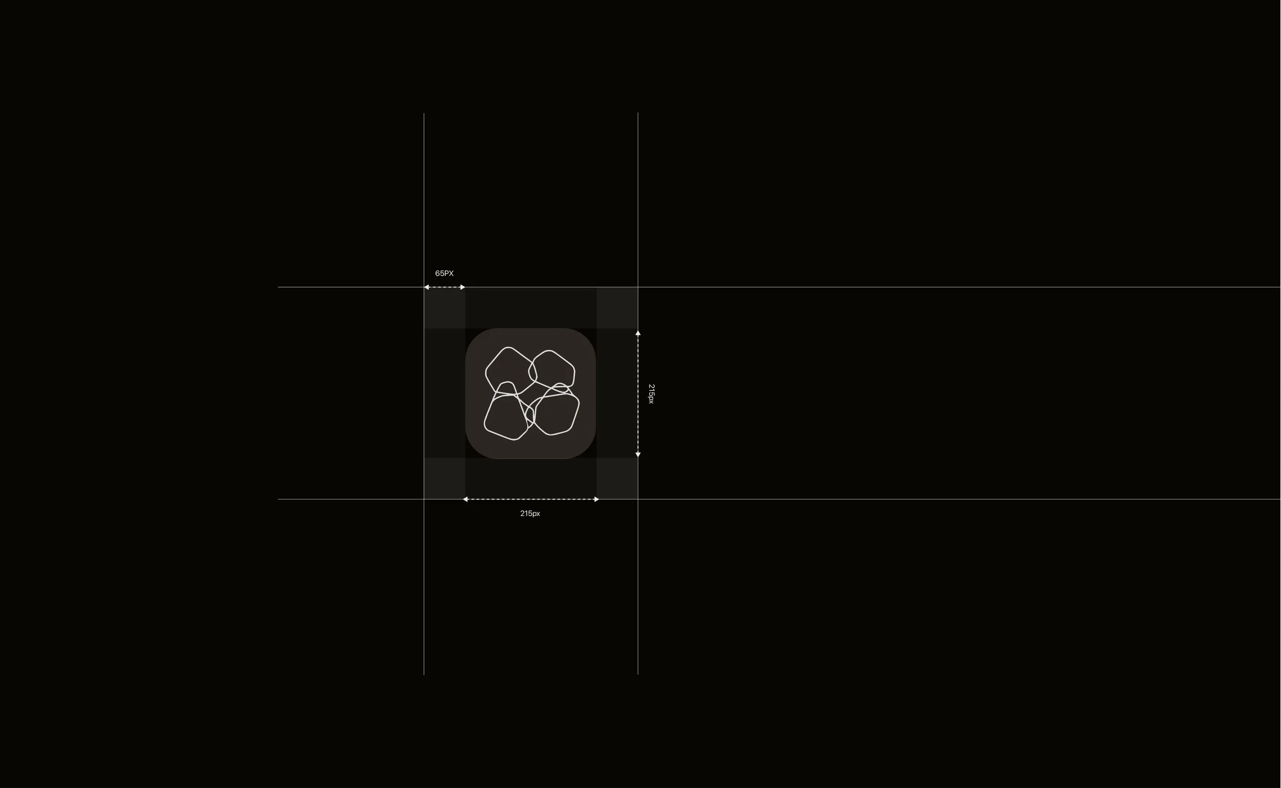 Crimson Puppy flower shop logo in white line illustration on dark background