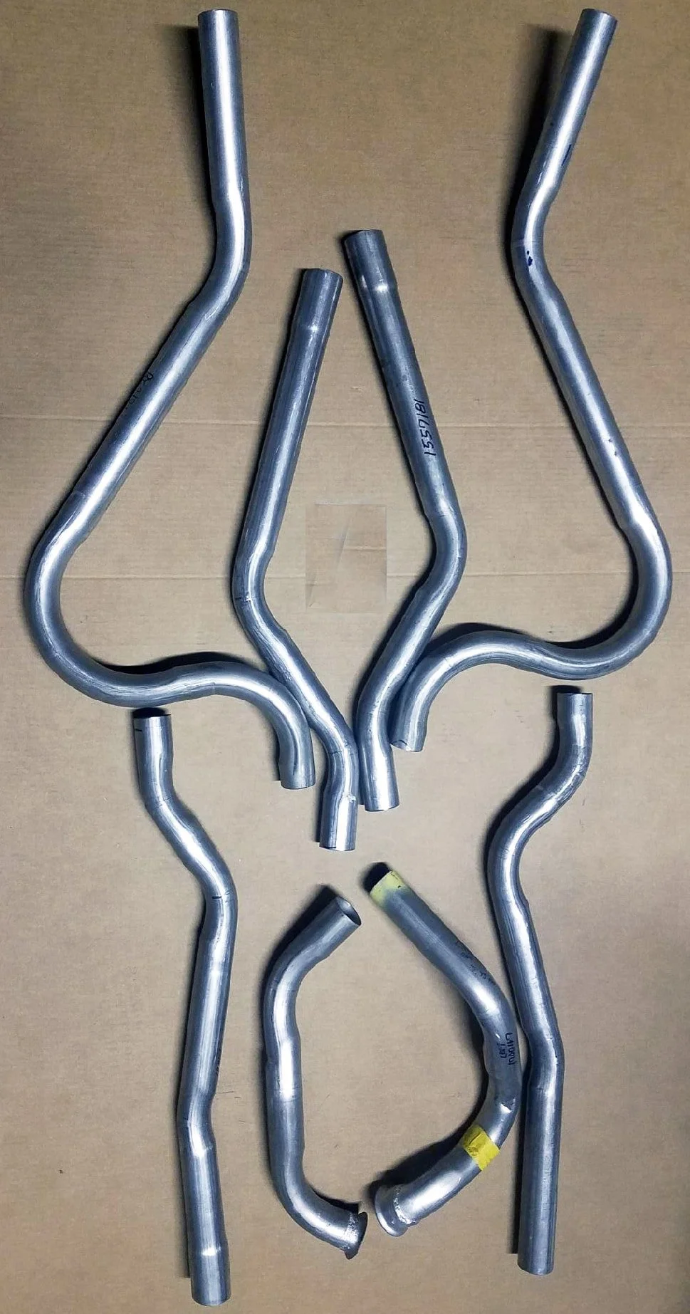 Complete 8-piece aluminized true dual exhaust pipe kit for 1975-1985 Avanti II, jig-fitted to original factory blueprints.