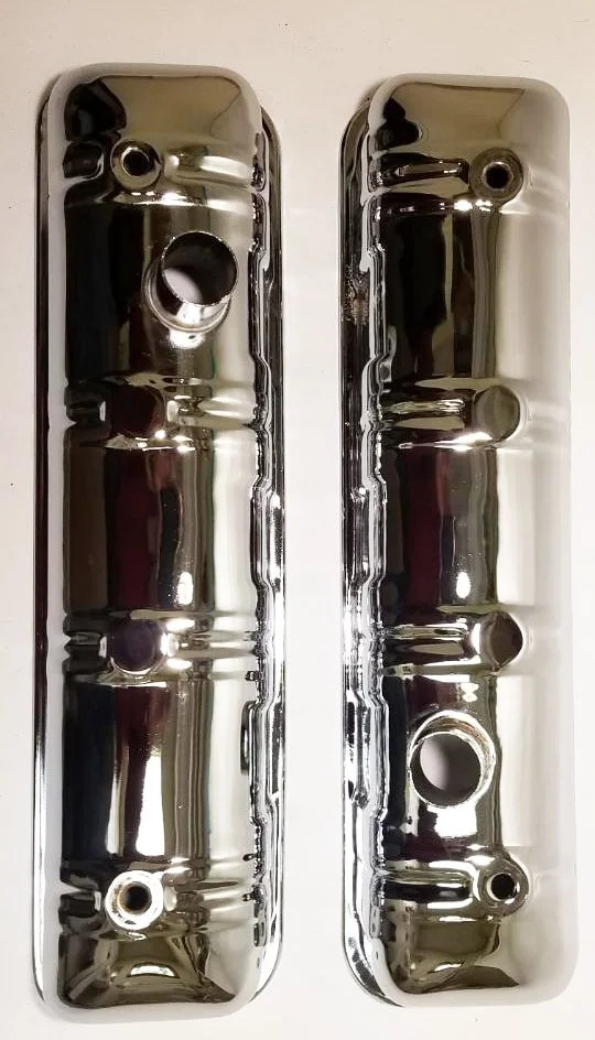 Show Quality Chrome Valve Rocker Arm Covers for 1963-1964 Studebaker Avanti V8 engines, Part 1557304.